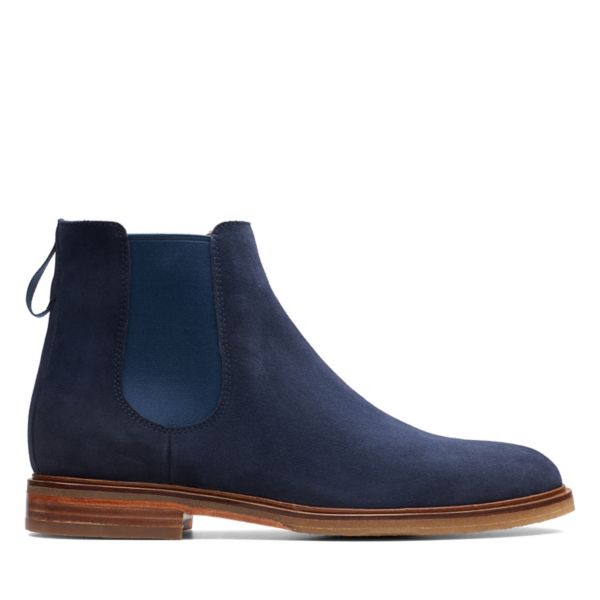 Clarks Mens Clarkdale Gobi Chelsea Boots Navy | UK-7539612